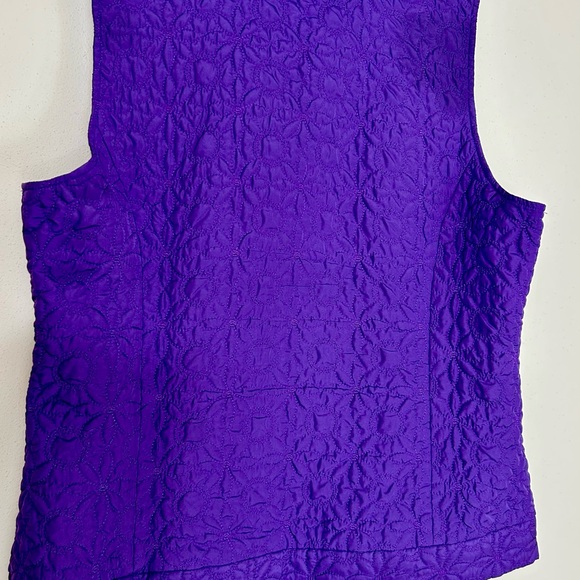 Purple Quilted Design Vest, Size Large, Christopher & Banks - Picture 6 of 8